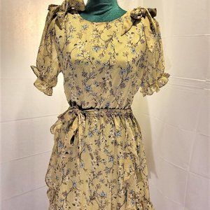 💚💛Favlux Puff Sleeved Ruffle Sage Mini Dress- Medium